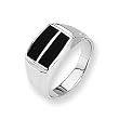 Onyx and Sterling Silver Men's Ring (Sizes 9-11)