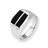 Onyx and Sterling Silver Men's Ring (Sizes 9-11)