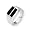 Onyx and Sterling Silver Men's Ring - Size 9