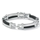 Men's Rubber Silver Bracelet 8
