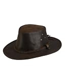 Tayberry Austrialian Styled Oiled Leather Hat - X-Large 61cm - Brown