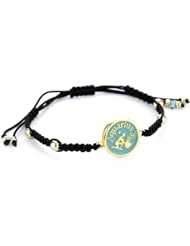 Blee Inara Aquarius Aqua Enamel Horoscope Adjustable Macramé Bracelet