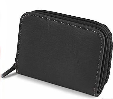 Mundi Black Leather Mini Wallet
