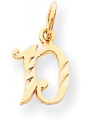 10k Yellow Gold Initial D Charm