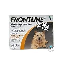 Frontline plus for Dogs up to 22 Lb,8 weeks age -3 appl