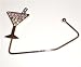 Silver Martini Rhinestone Purse Hook