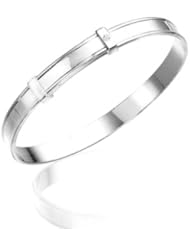 Childrens Jewelry - 0.01 Cts Diamond Blank Bangle in Silver