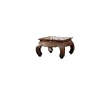Ambientehome 53065 Opiumtisch Angara Akazie antikfinish, ca. 80 x 80 x 37 cm