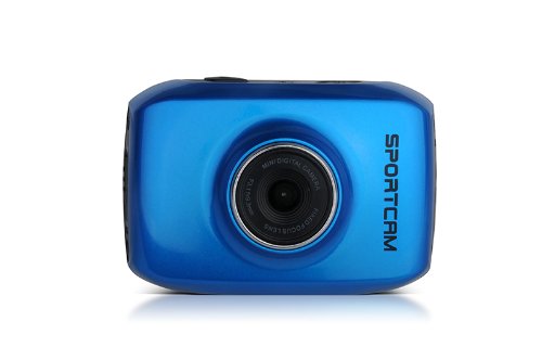 Lenco SPORTCAM-100 Sport-Digitalkamera (6 cm (2,4 Zoll) TFT-Display, HD, 4-fach digitaler Zoom, USB) blau
