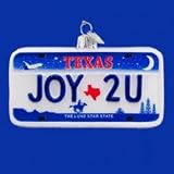 GEMS GLASS TEXAS LICENSE PLATE - 4" NOBLE GEMS GLASS TEXAS LICENSE PLATE " JOY 2U."