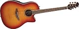 Ovation Celebrity SS Super Shallow Contour Acoustic-Electric Guitar, Honey Burst Flame