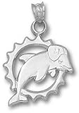 Miami Dolphins Solid Sterling Silver Dolphin Logo 5/8'' Modeled Pendant