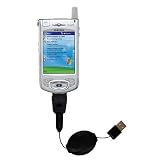 Retractable USB Cable for the Samsung SPH-i700 with Power Hot Sync and Charge capabilities - Gomadic Brand w/ TipExchange Technology