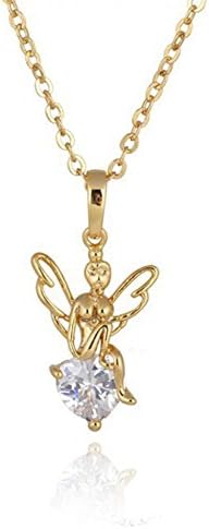 18K gold plated Zircon angel girl necklace pendant Pendant fashion jewelry holiday sale YILIA