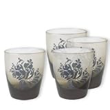 Folk Art Double Old Fashioned Glasses, Set of 4