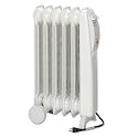 Oil-Filled 1500W Electric Radiator Heater, Steel Case, 16w x 6d x 24-3/4h, White
