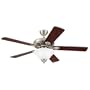 Westinghouse Mimosa One-Light 52-Inch Five-Blade Ceiling Fan, Brushed Nickel with Frosted Globe, Remote Included #78690-01