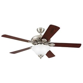 Westinghouse Mimosa One-Light 52-Inch Five-Blade Ceiling Fan, Brushed Nickel with Frosted Globe, Remote Included #78690-01