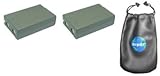IMAGE OF ValuePack (2 Count): Digital Replacement Battery for Specific Digital Camera and Camcorder Models / Compatible with Samsung SLB-1437, SLB1437, SBP-1103, SBP1103, CR-V3, DigiMax: V3, V4 , V5 , V6 , V40 , V50 , V70, V4000 - Includes Leatherette Camera / Lens Accessories Pouch