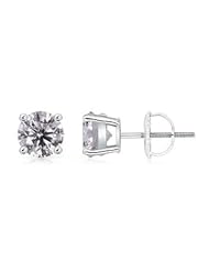 1.8 ct Solitaire Diamond Stud Earrings in Platinum