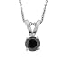 Sterling Silver 1 CARAT Black Diamond Solitare Stud Pendant