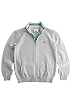 Boy's Full Zip Sweater with Contrast Color Trim