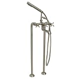 37-1/2 Freestanding Tub Faucet & Supplies w/o Shutoff Valves - Cross Handles - Brushed Nickel