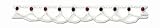 Sterling Silver Garnet Anklet - 10 inch