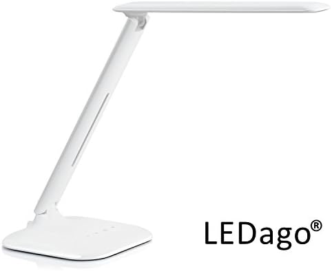 LEDago®, LED Desk Lamp with 3 Lighting Modes (Cold / Natural / Warm), 5-Level Adjustable Brightness, Multiple Angles, USB Port Power Adapter Included, USB 5V In, LED Desk With LED Light for Home, Office, Kids, Girls, Teens, Journey, College, with Desk Table light, Modern Design