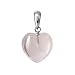 12mm X 12mm Heart Rose Quartz Gemstone Sterling Silver Pendant