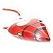 Red and Black Murano Glass Swirl Heart  Pendant