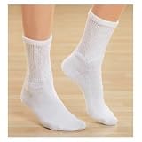 Diabetic Socks, Ultra Light, 12pair, Crew/White Size 10-13