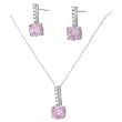 Sterling Silver CZ Necklace Set