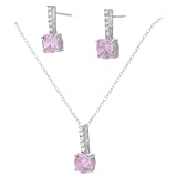 Sterling Silver CZ Necklace Set