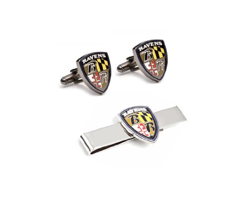 NFL Baltimore Ravens Cufflinks and Tie Bar Gift Set