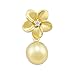 South Sea Golden Pearl Pendant with Diamond in 14K