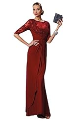 Sexy Elbow Length Sleeves Sheer Lace Empire   Waistline 2015 Evening Dress 