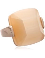 Rose Gold Plated Sterling Silver 30 cttw Synthetic Champaign Cats Eye Ring