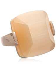 Rose Gold Plated Sterling Silver 30 cttw Synthetic Champaign Cats Eye Ring
