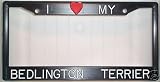 Black Plastic I Love My Bedlington Terrier Frame