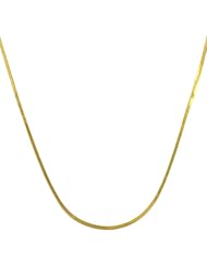 14 Karat Yellow Gold Square Snake Chain (0.8 mm Thick, 18 inch)