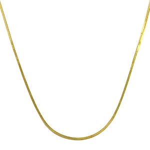 Essential 14 Karat Yellow Gold Shiny Square Snake Chain 18 Inch