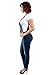 Womens Premium Button Up Adjustable Denim Skinny Jean Overall with Pocket SMALL DK DENIM-90009