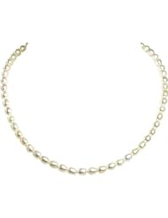 Sterling Silver Imitation Semiround Pearl Strand 18"
