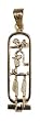 Egyptian Cartouche Pendant with "LOVE" in Ancient Egyptian Hieroglyphics - Open Style- in Gold, Sterling Silver, or Sterling Silver with Gold Symbols