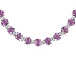 14K White Gold Pink Sapphire and Diamond Necklace