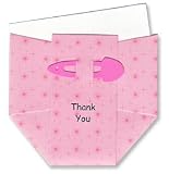 Pink Starburst Diaper Thank-you Cards- Set of 10
