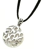 Necklace and Pendant Set - Sterling Silver Swirl Pendant with 16" Suede Leather Cord Necklace