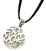 Necklace and Pendant Set - Sterling Silver Swirl Pendant with 16 Suede Leather Cord Necklace