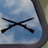 Army Infantry Crossed Rifles Black Decal Window Sticker 